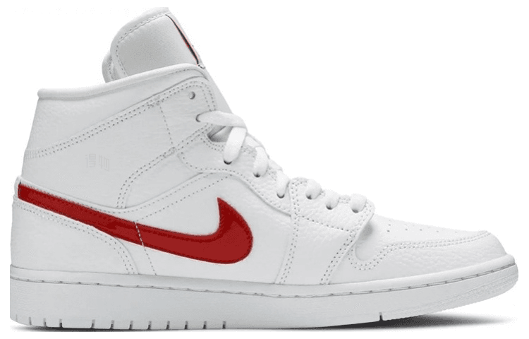 Ретро баскетбольные кроссовки Jordan Air Jordan 1 Mid White University Red — фото 2
