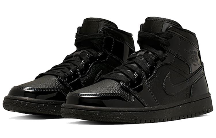 Ретро баскетбольные кроссовки Jordan Air Jordan 1 Mid Triple Black - изображение 3