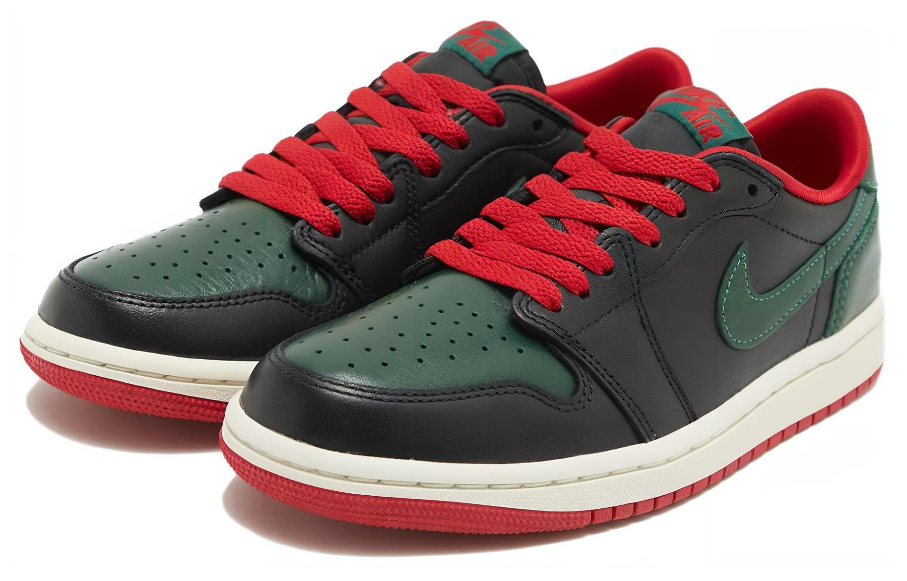 Ретро баскетбольные кроссовки Jordan Air Jordan 1 Low Black Green — фото 3