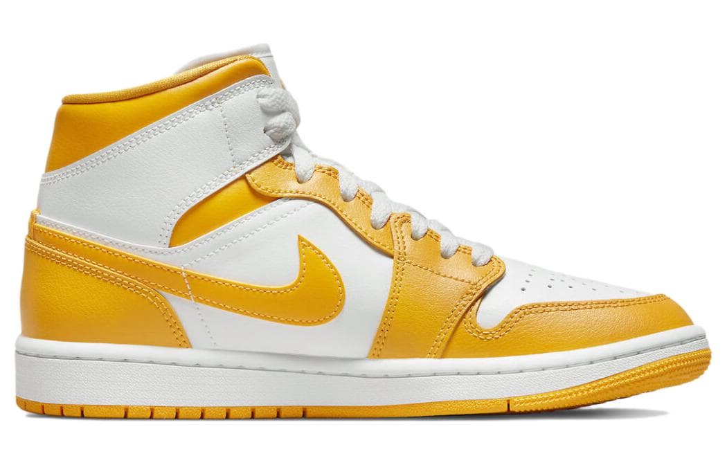 Ретро баскетбольные кроссовки Jordan Air Jordan 1 Mid White Yellow - изображение 2