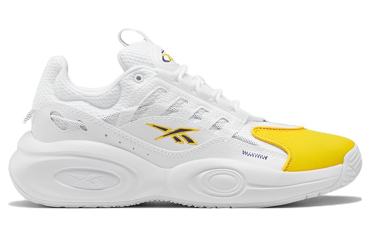 Ретро баскетбольные кроссовки Reebok Solution Mid White Yellow - изображение 2