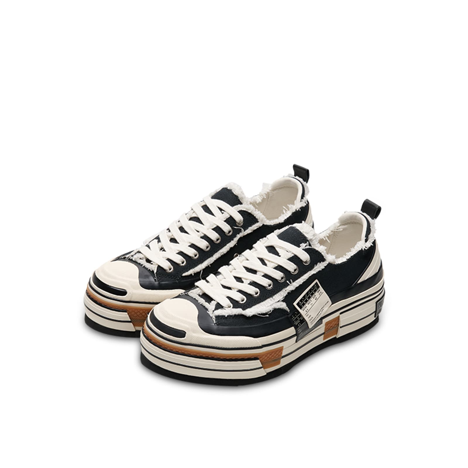 Кеды XVESSEL Classic Trendy Distressed Low-Top Skate Shoes Unisex Black - изображение 5