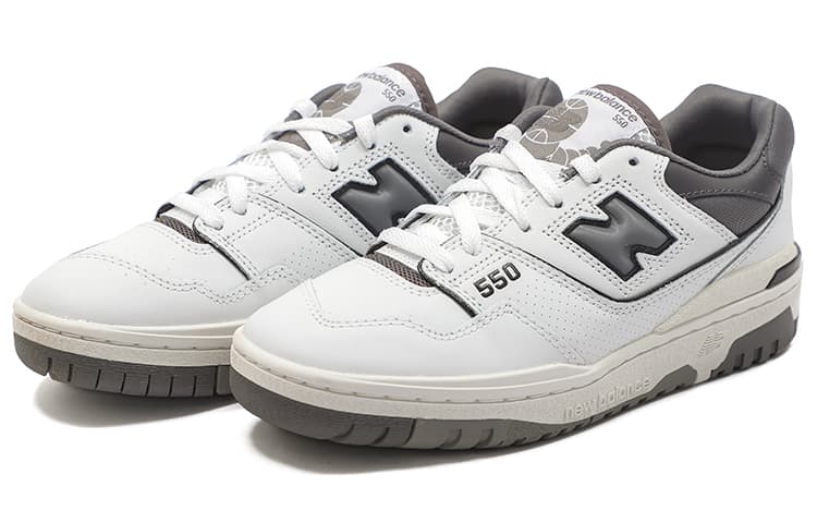 Ретро баскетбольные кроссовки New Balance 550 White Grey - изображение 3