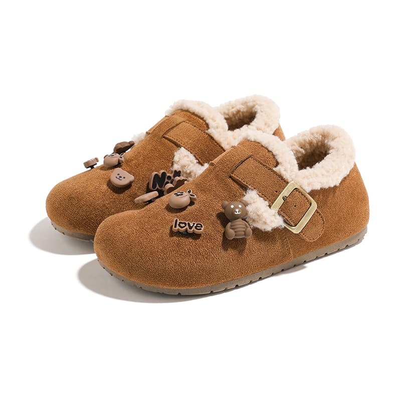 Сандалии HUANQIU С флисовой подкладкой Термическая Зимняя Кукла Платформа Lazy Slip on Для использования как внутри так и снаружи - изображение 8