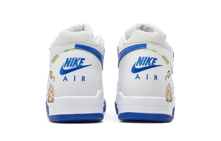 Ретро баскетбольные кроссовки Nike Flight Legacy White Blue - изображение 4