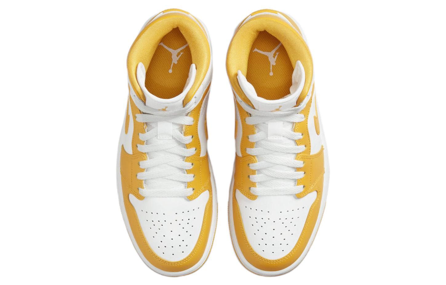Ретро баскетбольные кроссовки Jordan Air Jordan 1 Mid White Yellow - изображение 4