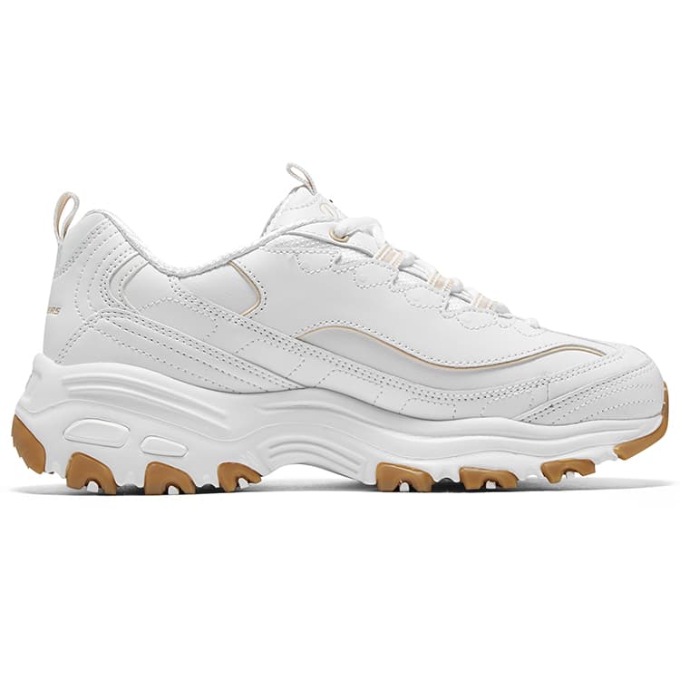 Кроссовки Skechers D'Lites 1,0 Low Топ Массивные кроссовки Women's White Желтый - изображение 2