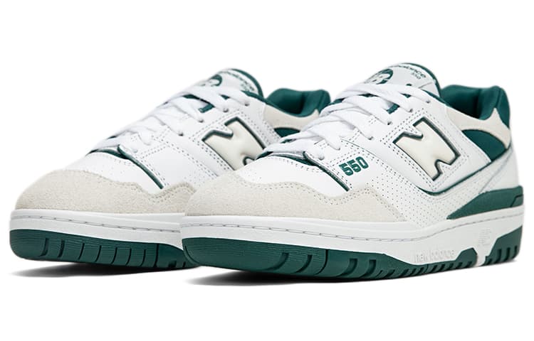 Ретро баскетбольные кроссовки New Balance 550 White Green - изображение 3
