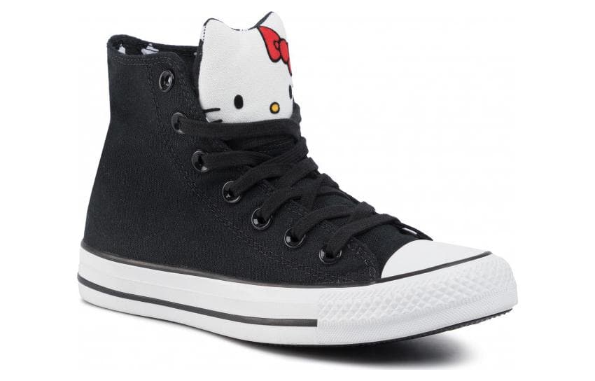 Кеды Converse Chuck TAYLOR All Star Hi Hello Kitty Черные Высокие Кеды Женские Черно-Белые - изображение 2