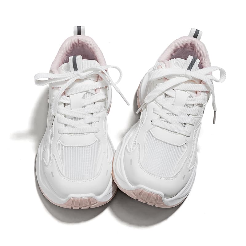 Кроссовки Warrior Low Топ Кроссовки с Толстой Подошвой Женские Белые Розовые - изображение 3