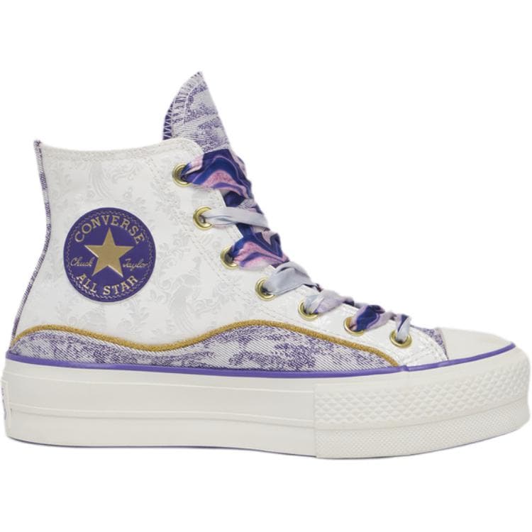 Кеды Converse All Star Lift Модный Износостойкий Хай-топы Кеды Женский Белый фиолетовый - изображение 2