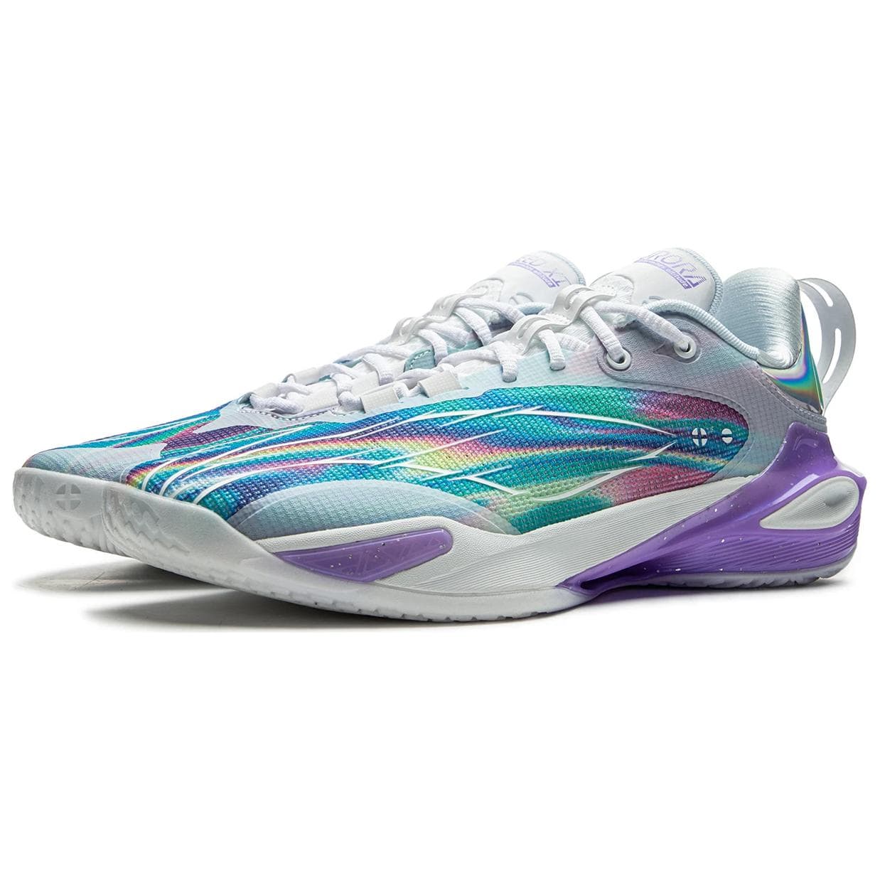 Кроссовки для баскетбола Li-Ning LINING Cloud Flash 11 Двойная Bounse задняя часть, полная стопа Bounse, быстрый прорыв, амортизация и ускорение, сцепление и стабильность, гибкость и маневренность, легкий, низкий верх, баскетбольные кроссовки, мужские, синий/фиолетовый - изображение 3