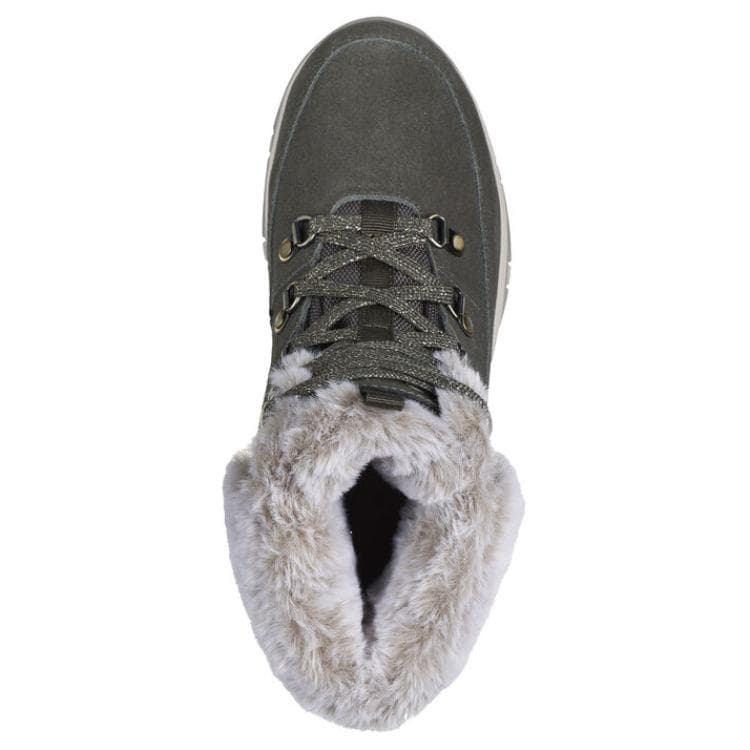Ботинки зимние Skechers Короткие Сноубутсы Женские Оливково-Зеленые - изображение 4
