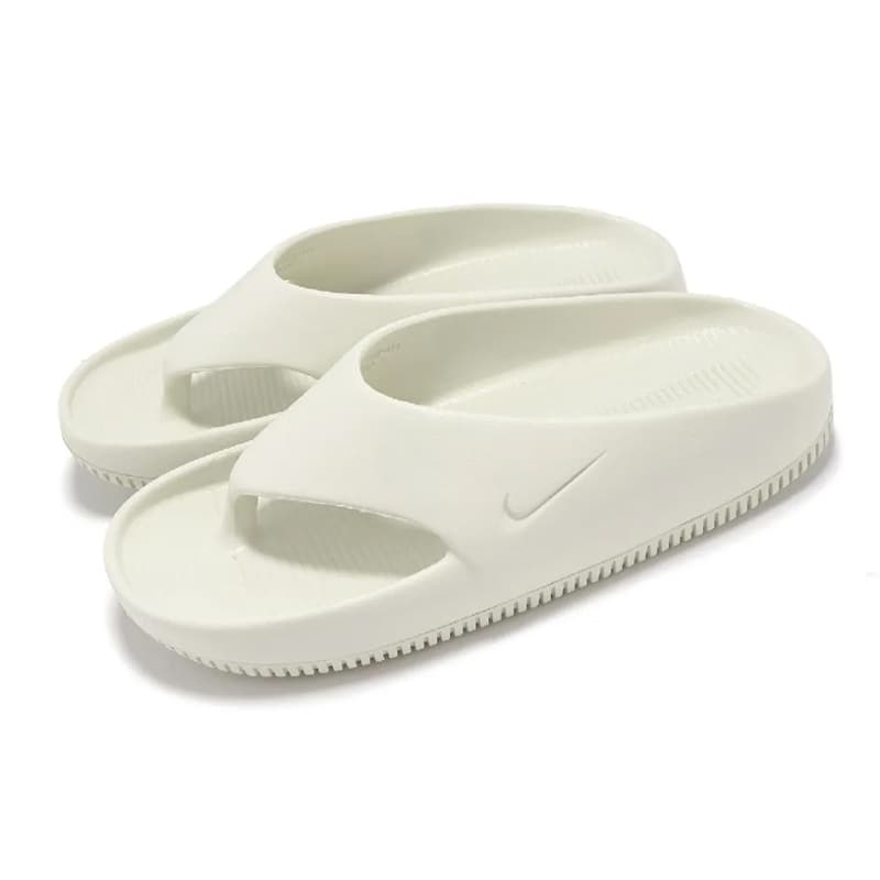 Шлёпанцы NIKE Calm Аbrasion Resistant Противоскользящие Вьетнамки Женские Белые - изображение 3