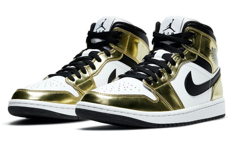 Ретро баскетбольные кроссовки Jordan Air Jordan 1 Mid SE "Metallic Gold" - изображение 3
