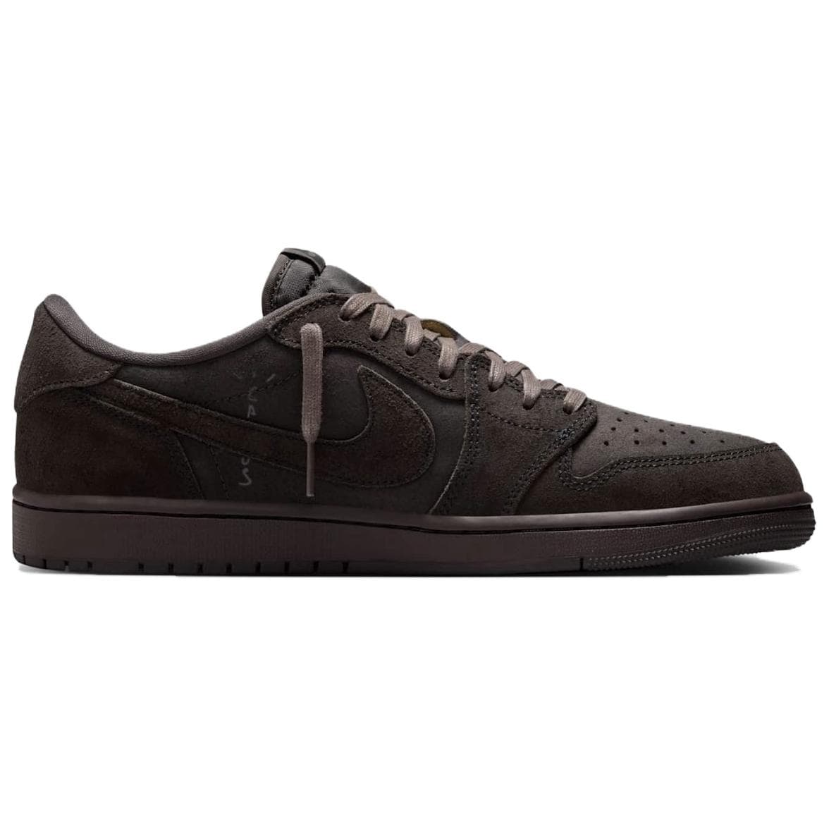 Ретро баскетбольные кроссовки Travis Scott x Air Jordan 1 Low OG "Velvet Brown" - изображение 2