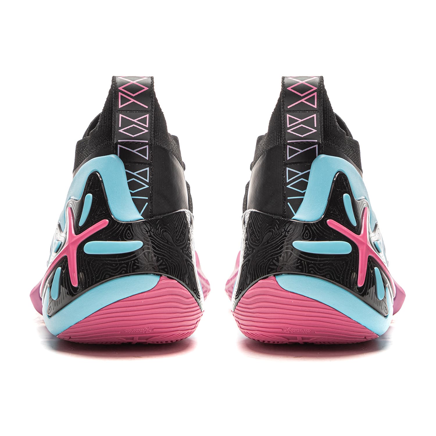 Кроссовки для баскетбола Li-Ning WOW11 Way of Wade 11 Miami Night Карбоновая сердцевина Стабильность и поддержка Мид-топ Баскетбольные кроссовки Мужской Черно-розовый - изображение 6
