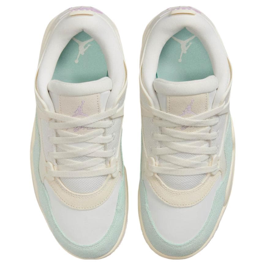 Ретро баскетбольные кроссовки Jordan Air Jordan 4 Low Top Ретро Баскетбольные Кроссовки Женские Белый Зеленый - изображение 4