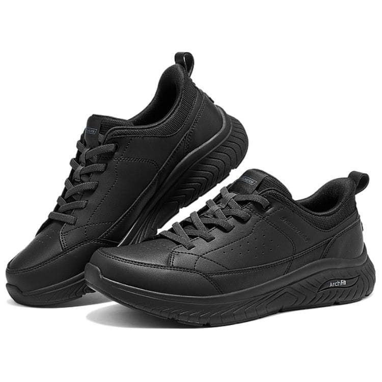 Skechers Повседневный Slip On Обувь Повседневные кожаные туфли Мужской Черный - изображение 3