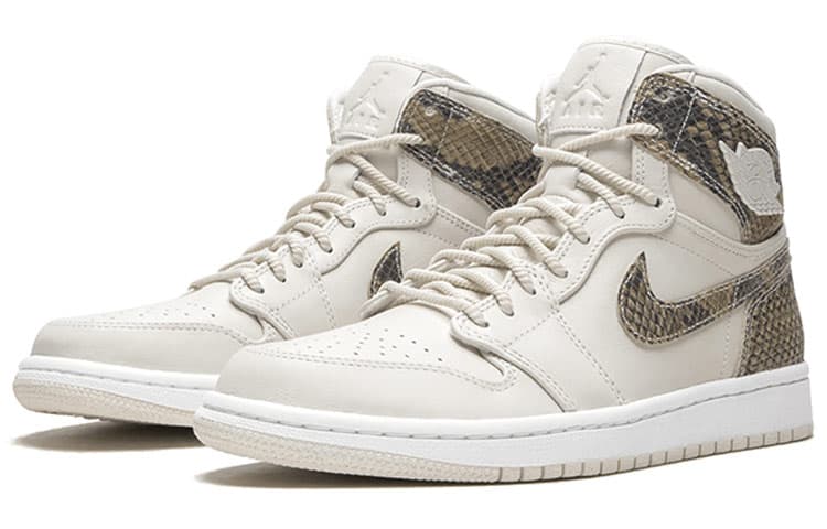 Ретро баскетбольные кроссовки Jordan Air Jordan 1 Retro High White Snake (W) - изображение 3