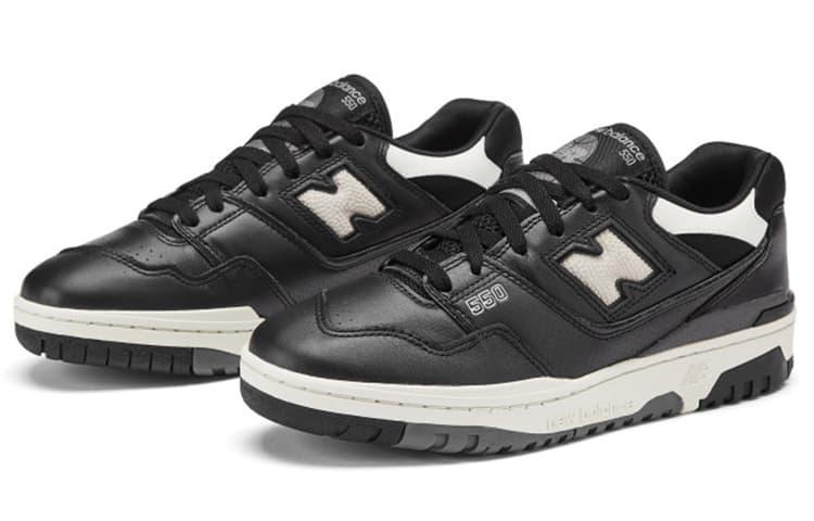 Ретро баскетбольные кроссовки New Balance 550 Black White - изображение 2