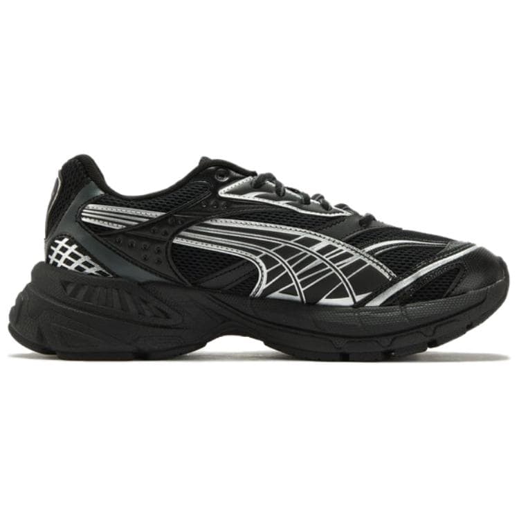 Кроссовки PUMA Velophasis Дышащий Low Топ Массивные кроссовки Унисекс Черно-серебро - изображение 2