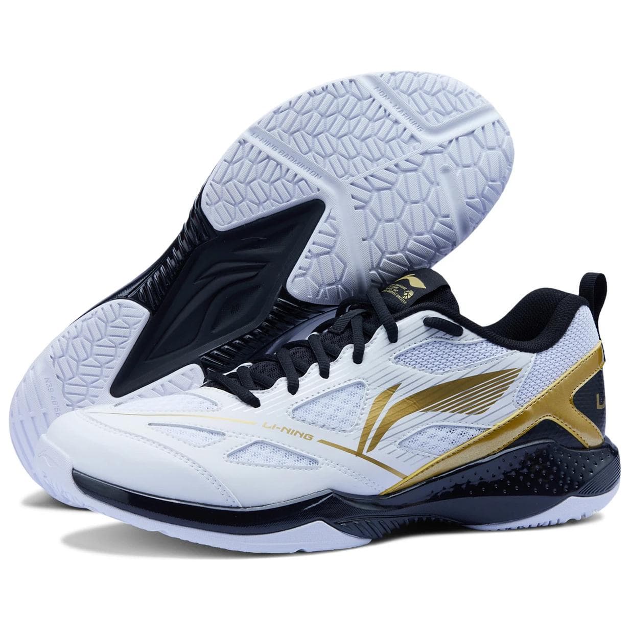 Кроссовки для бадминтона Li NING Gale LITE Низкие Кроссовки для Бадминтона Унисекс Белый Золото Черный - изображение 5
