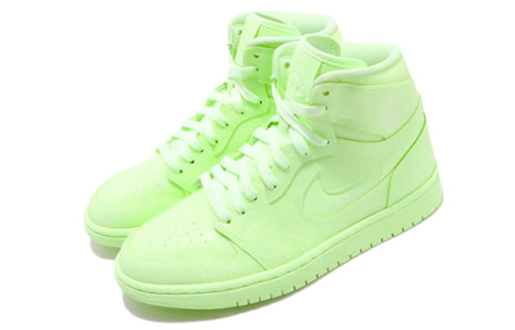 Ретро баскетбольные кроссовки Jordan Air Jordan 1 High Premium Fluorescent Green — фото 3