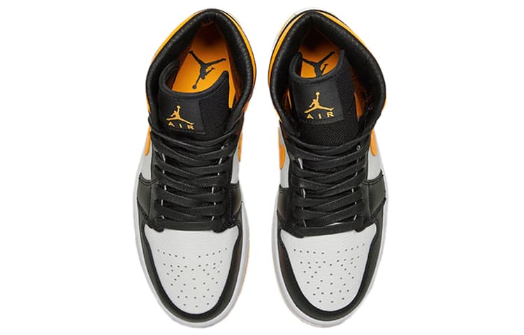 Ретро баскетбольные кроссовки Jordan Air Jordan 1 Mid SE Black Yellow - изображение 3