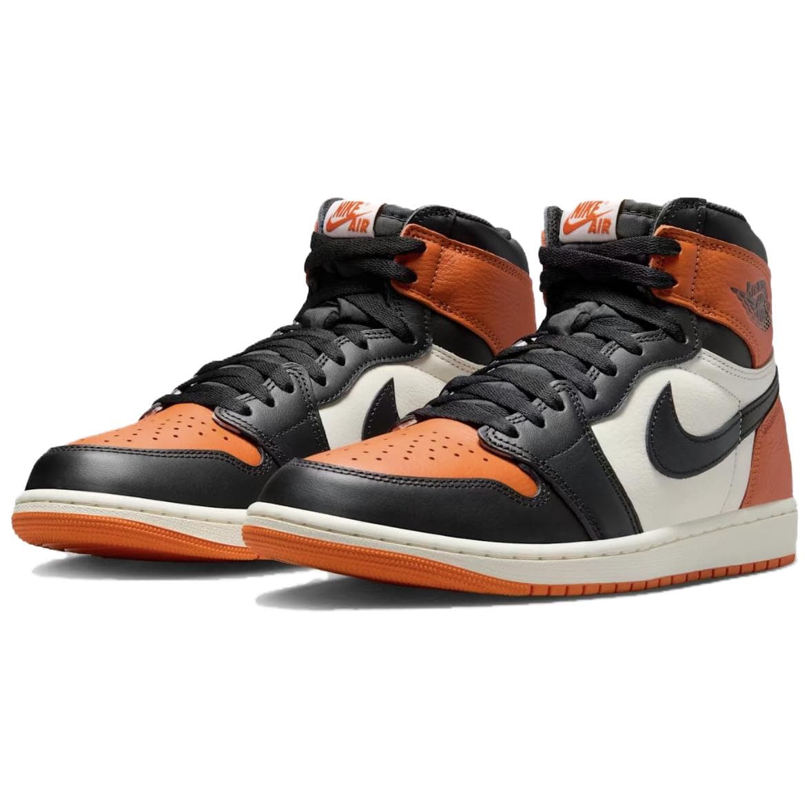 Ретро баскетбольные кроссовки Jordan Air Jordan 1 Кожа Высокие Ретро-баскетбольные кроссовки Мужские Белый Черный Оранжевый - изображение 3