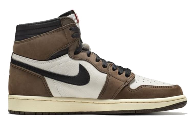 Ретро баскетбольные кроссовки Travis Scott x Air Jordan 1 High OG "Dark Mocha" - изображение 2