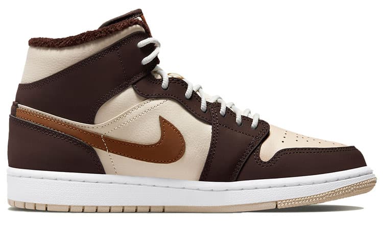 Ретро баскетбольные кроссовки Jordan Air Jordan 1 Mid SE "Cream Dark Chocolate" - изображение 2