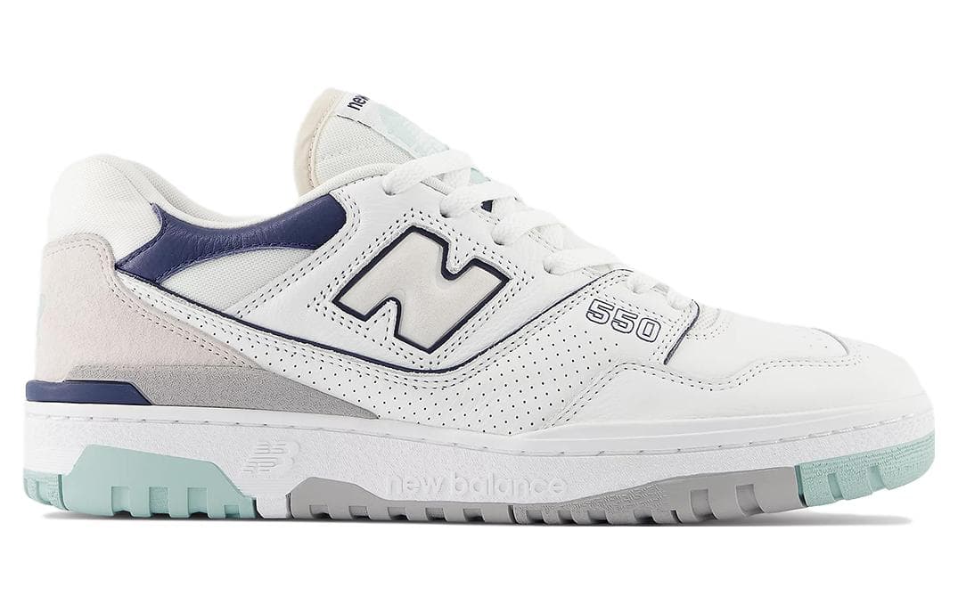 Ретро баскетбольные кроссовки New Balance 550 White Blue - изображение 2