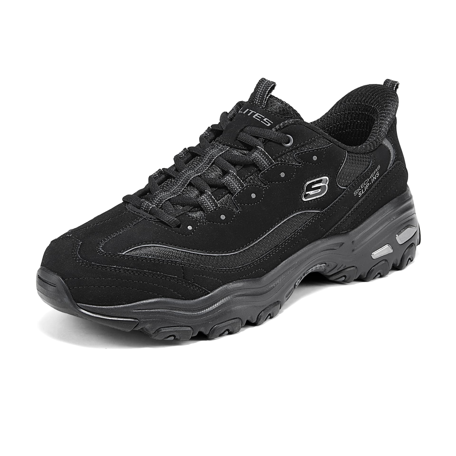 Кроссовки Skechers DLITES Сухой и Комфортный Дышащий Поддержка Низкий Верх Массивные Кроссовки Мужские Чисто Черные - изображение 3