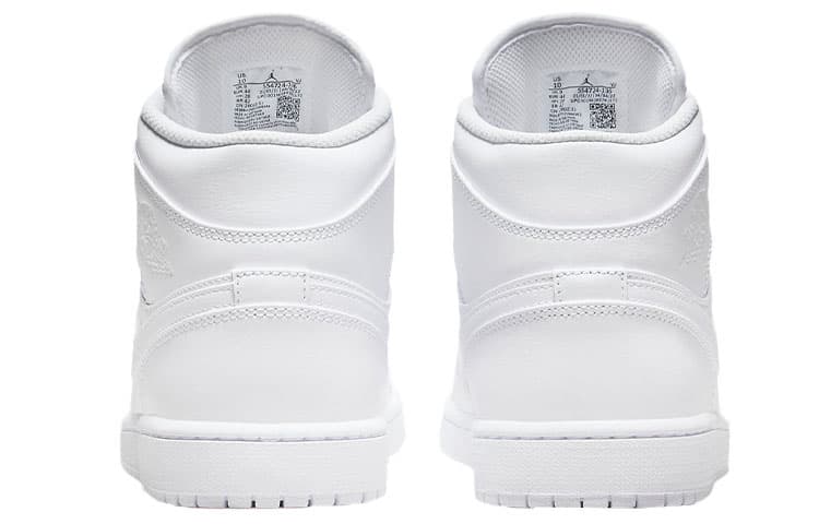 Ретро баскетбольные кроссовки Jordan Air Jordan 1 Mid "Triple White" - изображение 4