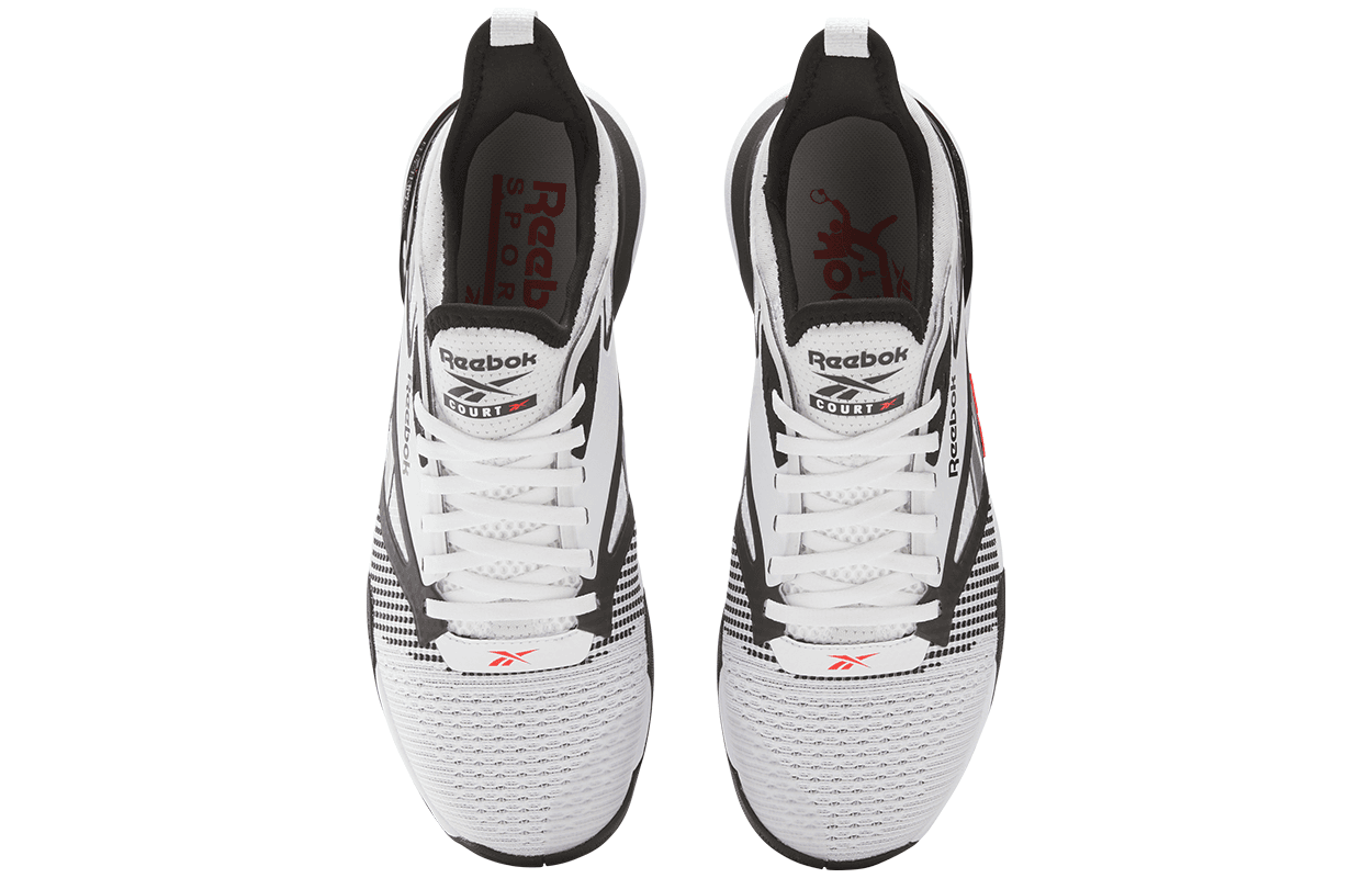Кроссовки для спортзала Reebok Nano Court Low Низкие кроссовки для тренировок Унисекс Белый Черный - изображение 4