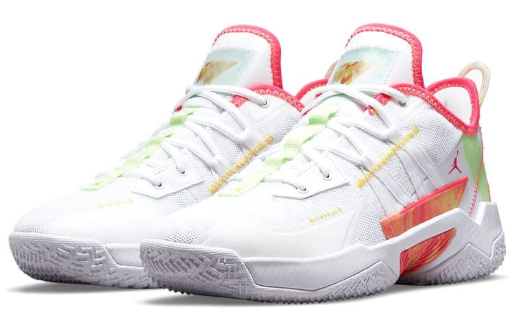 Ретро баскетбольные кроссовки Jordan One Take 2 PF White Orange - изображение 3