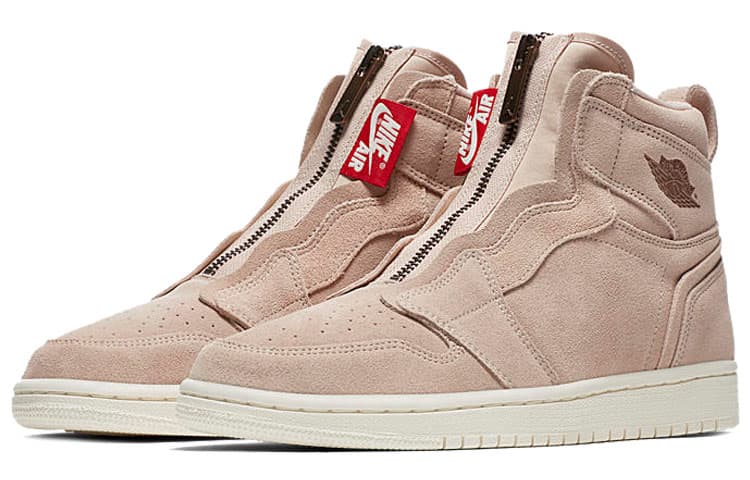 Ретро баскетбольные кроссовки Jordan Air Jordan 1 Retro High Zip Particle Beige (W) — фото 3