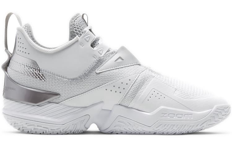 Ретро баскетбольные кроссовки Jordan One Take 1 White Grey - изображение 2