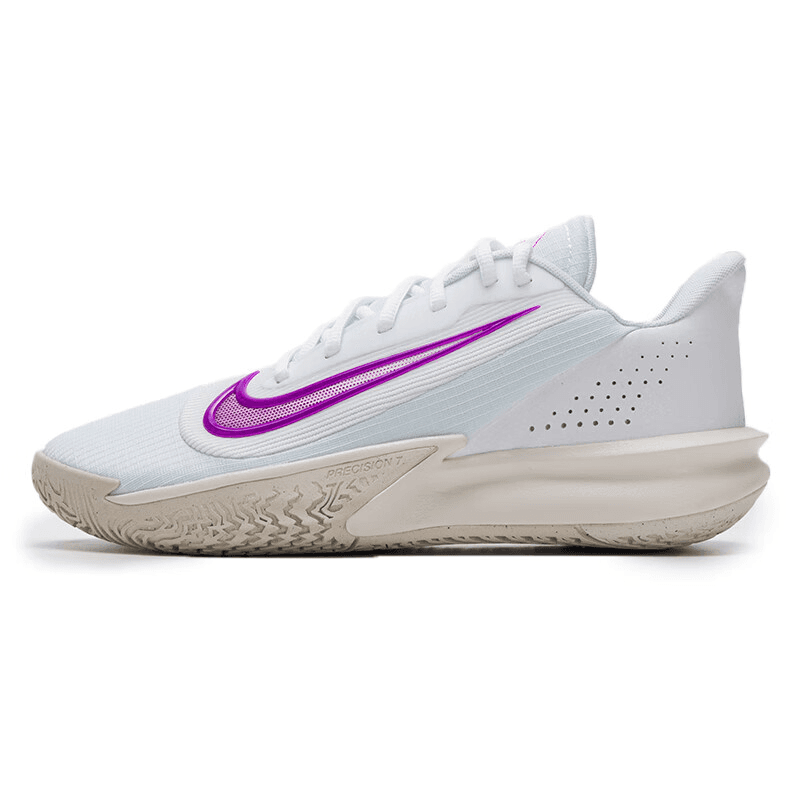 Кроссовки для баскетбола Nike Precision 7 Low Топ Баскетбольные кроссовки Мужские Белый Фиолетовый - изображение 1