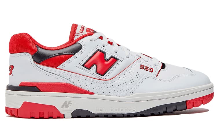 Ретро баскетбольные кроссовки New Balance 550 Red White - изображение 2