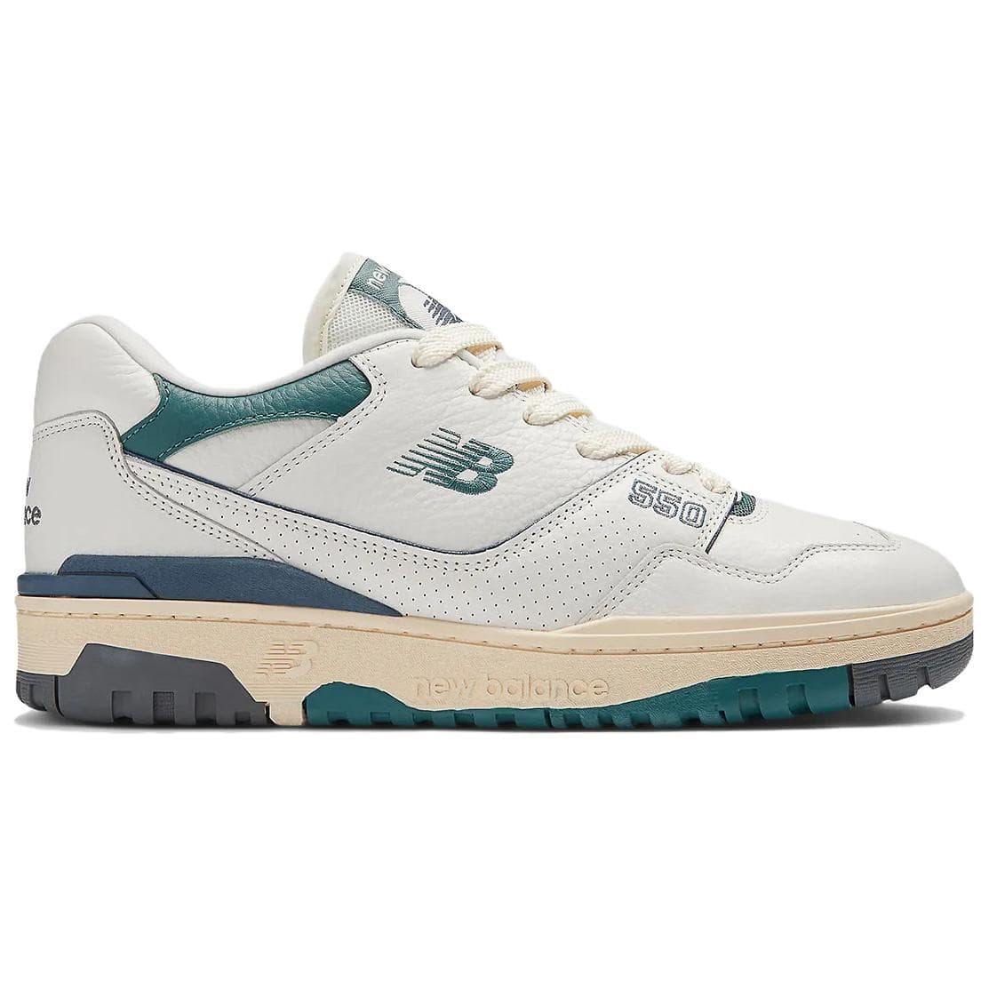 Ретро баскетбольные кроссовки New Balance NB 550 Мягкий и Комфортный Низкий Топ Винтажные Баскетбольные Кроссовки Унисекс Белый Зеленый - изображение 2