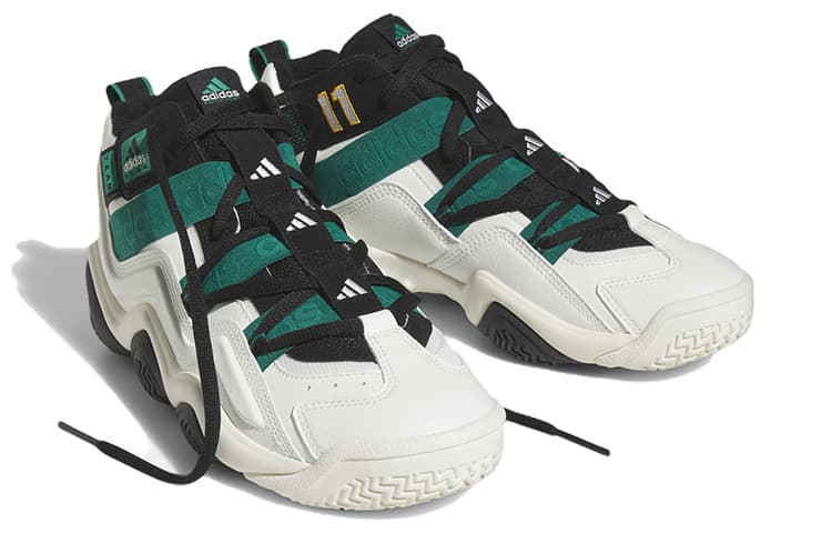 Ретро баскетбольные кроссовки adidas Top Ten 2000 White Black Green - изображение 3
