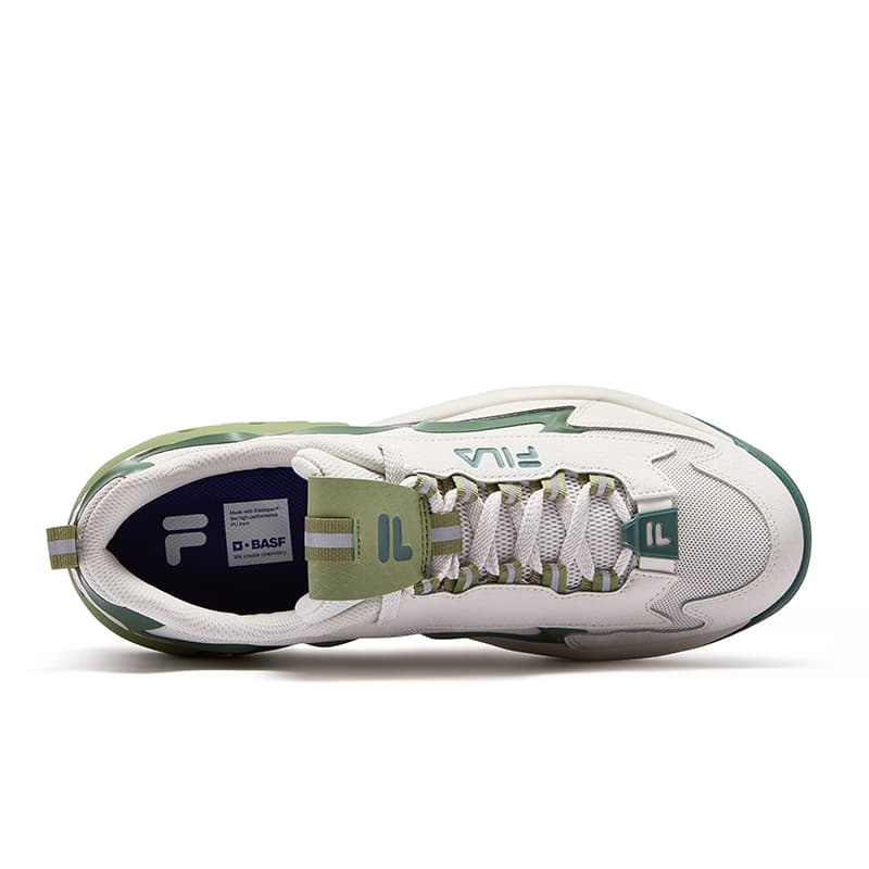 Кроссовки для баскетбола FILA FUSION SHOCK Electric Glow Shoes Баскетбольные кроссовки Мужской Ярко-серый Серебряный Сосновый зеленый - изображение 3