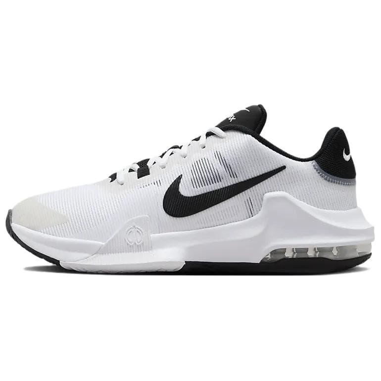 Кроссовки для баскетбола Nike Air MAX IMPACT 4 Удобные Износостойкие Низкие Баскетбольные Кроссовки Мужские Белый Черный - изображение 1