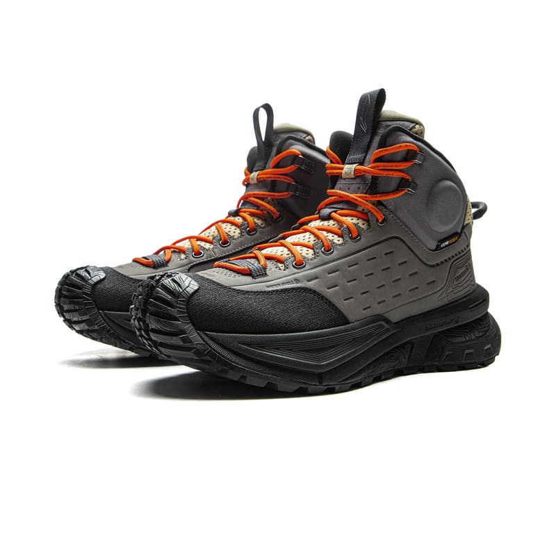 Кроссовки Li-Ning CF Su Xingchuan LEATHER HI Амортизация Противоскользящая износостойкая Водонепроницаемый Дышащий Покрытие Поддержка Термический Хай-топы Альпинистские и туристические ботинки Унисекс Каменно-угольный серый/Ночной черный - изображение 4