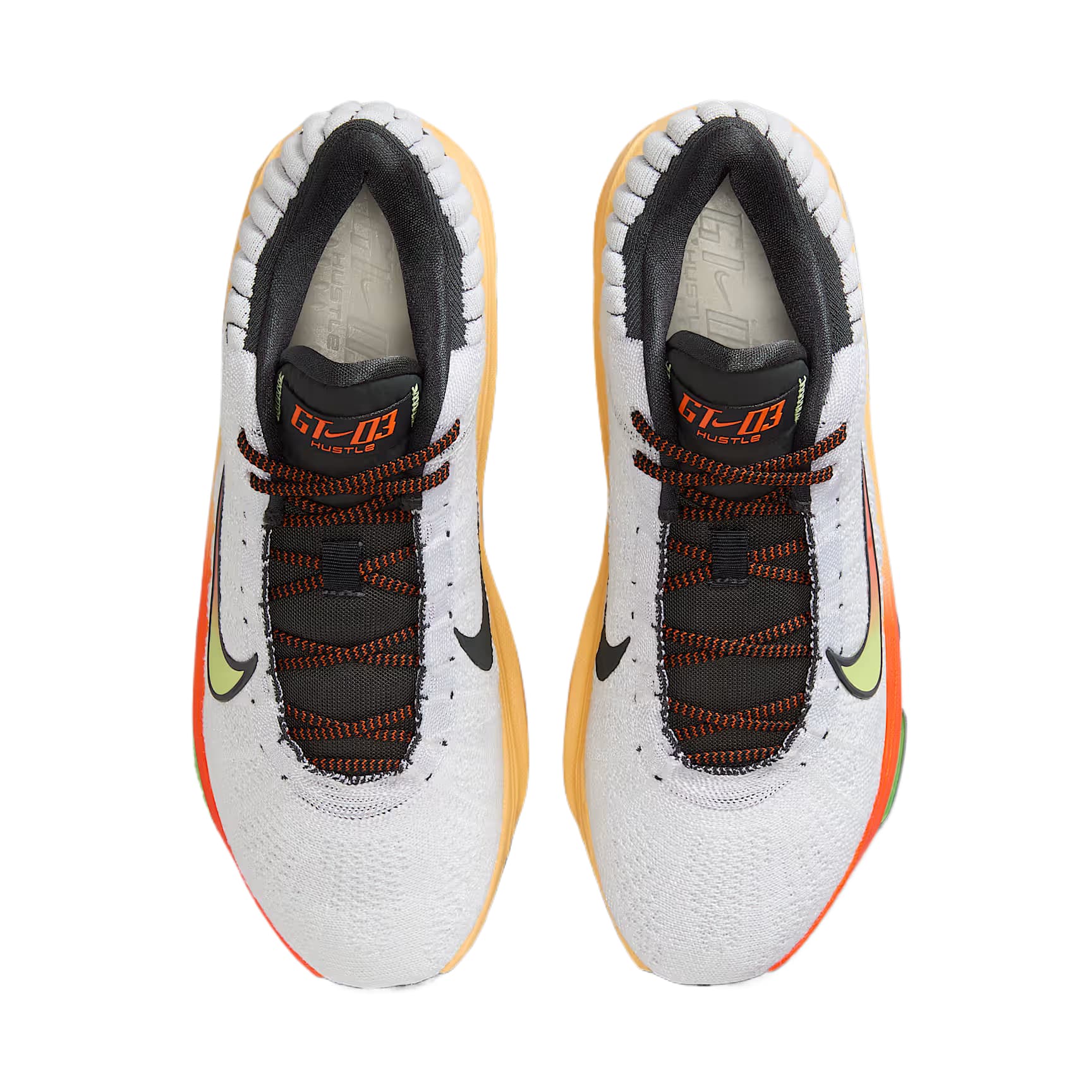 Кроссовки для баскетбола NIKE GT Hustle 3 Устойчивые к истиранию MID Баскетбольные кроссовки Мужские Белый Оранжевый - изображение 5