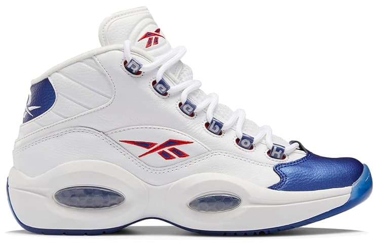 Ретро баскетбольные кроссовки Reebok Question Mid "Blue Toe" - изображение 2