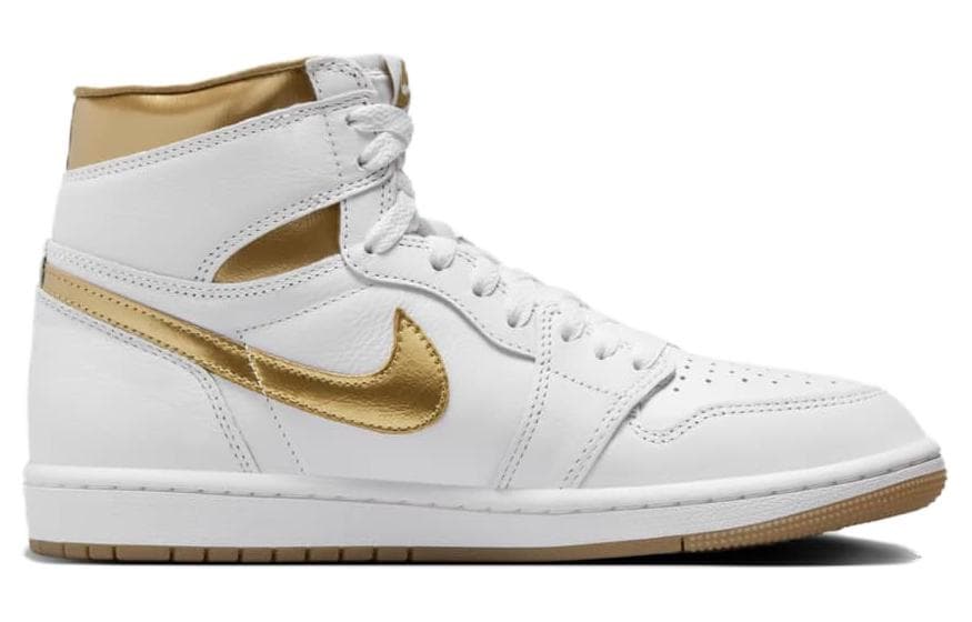Ретро баскетбольные кроссовки Jordan Air Jordan 1 OG "White and Gold" - изображение 2