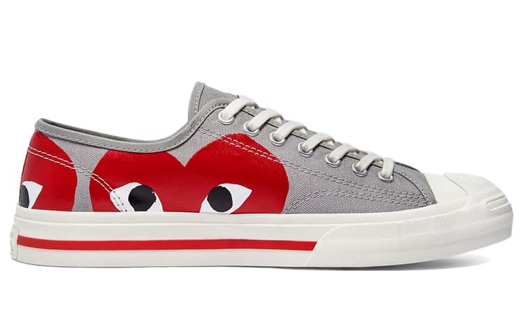 Кеды Comme des Garcons PLAY x Converse Jack Purcell Low Grey Red - изображение 2